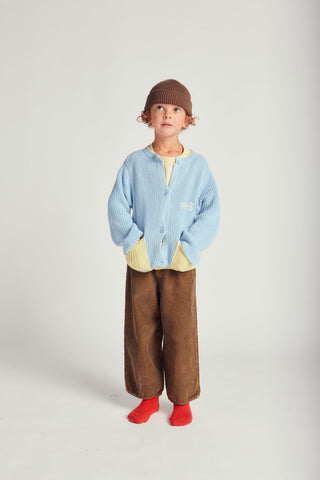 CARDIGAN WITH CONTRAST COLOR POCKETS - arctic ice - BLU - Image 1