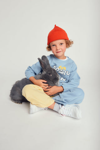 TWO TONE STRAIGHT LEG SWEATPANTS - salvia blue - BLU - Image 1