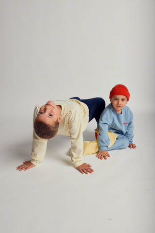 TWO TONE STRAIGHT LEG SWEATPANTS - salvia blue - BLU - Image 3