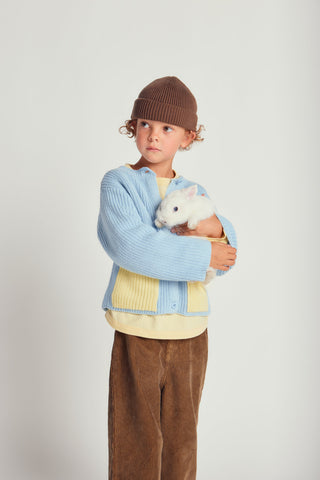 CARDIGAN WITH CONTRAST COLOR POCKETS - arctic ice - BLU - Image 2