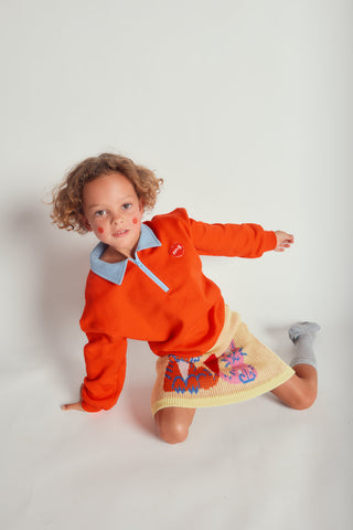 TWO TONE POLO LOVES YOU SWEATSHIRT - jasper red - RED - Image 4