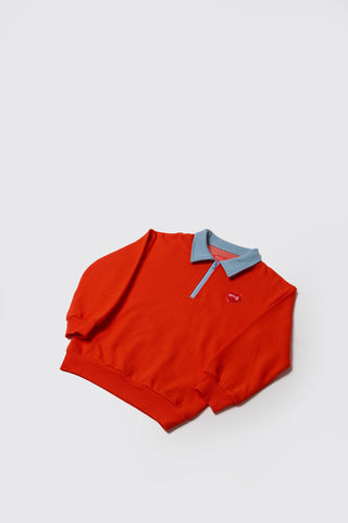 TWO TONE POLO LOVES YOU SWEATSHIRT - jasper red - RED - Image 5