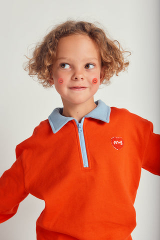 TWO TONE POLO LOVES YOU SWEATSHIRT - jasper red - RED - Image 6