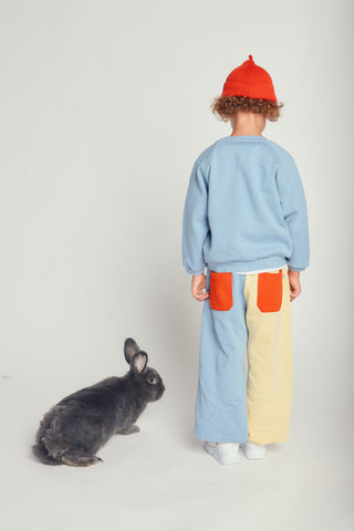 TWO TONE STRAIGHT LEG SWEATPANTS - salvia blue - BLU - Image 8