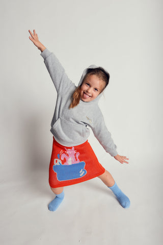 MELANGE HOODIE WITH FRONT POCKET - neutral gray - GRY - Image 6