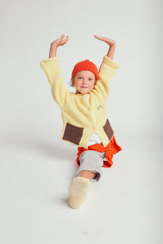 CARDIGAN WITH CONTRAST COLOR POCKETS - lemonade - YLW - Image 7