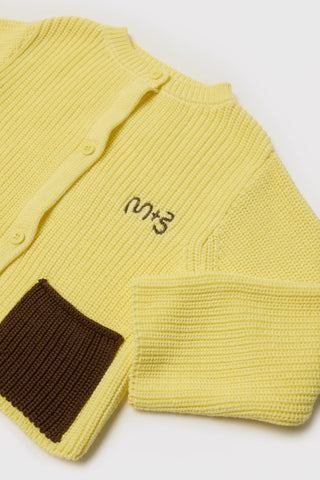 CARDIGAN WITH CONTRAST COLOR POCKETS - lemonade - YLW - Image 8