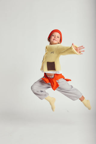 CARDIGAN WITH CONTRAST COLOR POCKETS - lemonade - YLW - Image 9