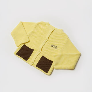 CARDIGAN WITH CONTRAST COLOR POCKETS - lemonade - YLW - Image 10