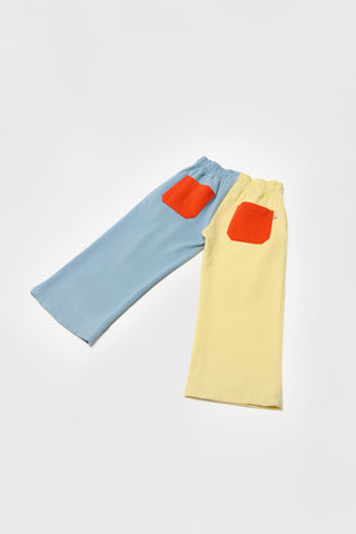 TWO TONE STRAIGHT LEG SWEATPANTS - salvia blue - BLU - Image 9