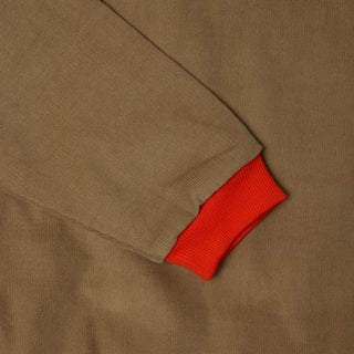 CORDUROY SWEATSHIRT WITH CONTRAST HEM - sepia - BRN - Image 10