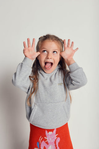 MELANGE HOODIE WITH FRONT POCKET - neutral gray - GRY - Image 1