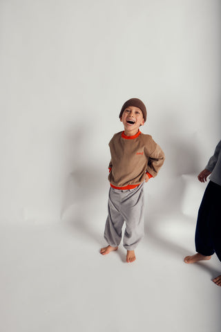 CORDUROY BALLOON PANTS - neutral gray - GRY - Image 1