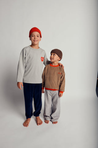 BASIC HEAVY WEIGHT PIXEL HEART GRAFIC T-SHIRT - neutral gray - GRY - Image 1