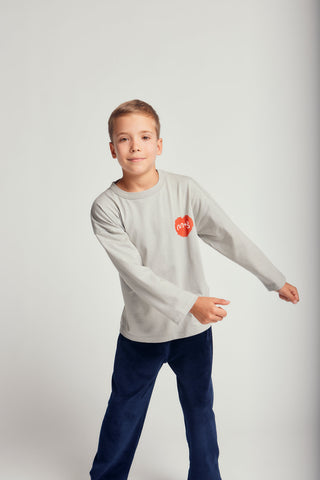 BASIC HEAVY WEIGHT PIXEL HEART GRAFIC T-SHIRT - neutral gray - GRY - Image 6