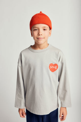 BASIC HEAVY WEIGHT PIXEL HEART GRAFIC T-SHIRT - neutral gray - GRY - Image 7