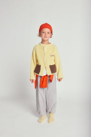 CARDIGAN WITH CONTRAST COLOR POCKETS - lemonade - YLW - Image 2