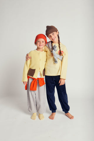 CARDIGAN WITH CONTRAST COLOR POCKETS - lemonade - YLW - Image 1