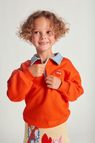 TWO TONE POLO LOVES YOU SWEATSHIRT - jasper red - RED - Image 2