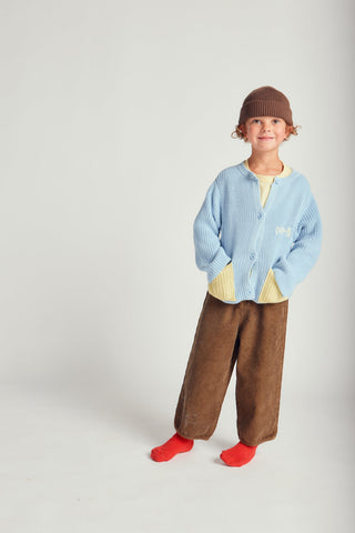 CARDIGAN WITH CONTRAST COLOR POCKETS - arctic ice - BLU - Image 6