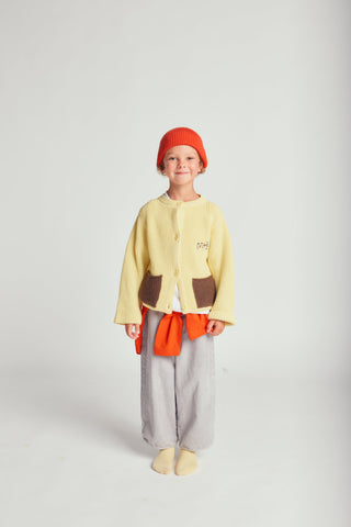 CARDIGAN WITH CONTRAST COLOR POCKETS - lemonade - YLW - Image 6