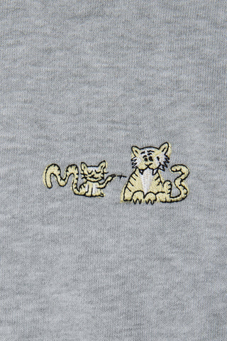 MELANGE HOODIE WITH FRONT POCKET - neutral gray - GRY - Image 5